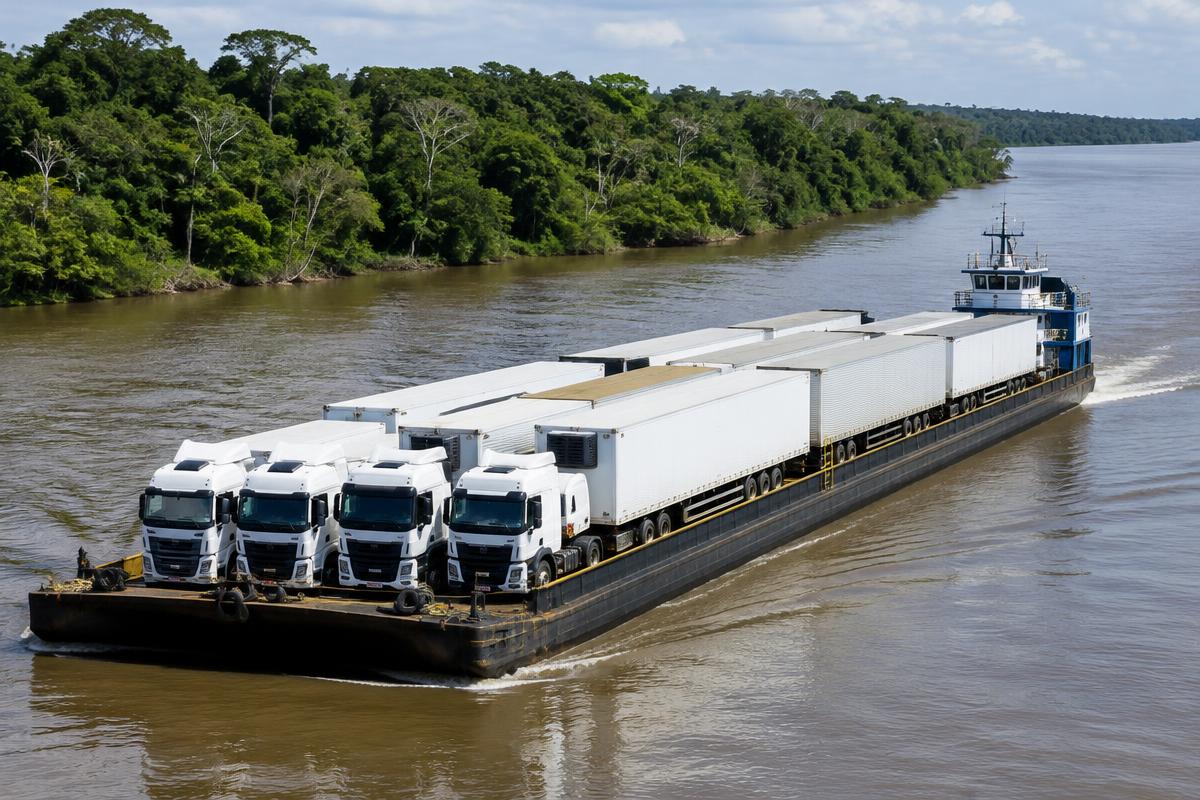 Imagem ilustrativa de transporte fluvial